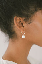 Load image into Gallery viewer, Small Pearl Hoops in Sterling Silver
