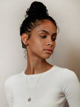 Load image into Gallery viewer, Rose Coin Necklace in Sterling Silver
